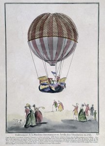 Aerosztatikus gép eltávolítása a Tuileriák kertjében 1783-ban alkotó: School French