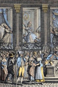 Francia forradalom – Az 1789. október 5. és 6. közötti szörnyű éjszaka Versailles-ban – XVI. Lajos és Marie Antoinette agressziója – alkotó: School French