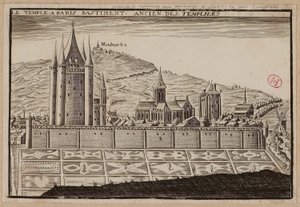 A párizsi templom, a templomosok egykori épülete (metszet) alkotó: School French