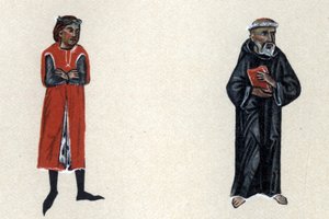 Marcabru, A középkori trubadúr, illusztráció Hermann Suchier "Histoire de la Literature Francaise" című művéből. alkotó: School French