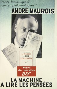 Andre Maurois „La Machine a Lire les Pensees” című regényét hirdető plakát alkotó: School French