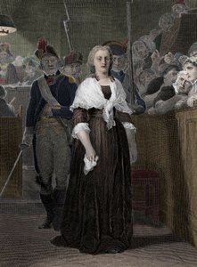 Marie Antoinette királynőt (1755-1793) a Forradalmi Bíróság elítélte 1793 októberében” (Marie-Antoinette francia királynő (1755-1793) a forradalmi bíróság előtti tárgyalása során, 1793. október)