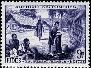 Comore-szigetek bélyegzője alkotó: School French