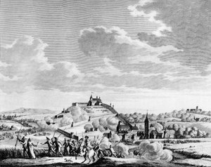 A francia forradalom háborúja és a forradalomellenes mozgalmak: Vendee háborúja. Ostrom a Granville-i csatában november 14-én alkotó: School French