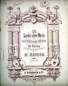 12 Lieder szavak nélkül zongorán kísérve, Felix Mendelssohn (litho) alkotó: School German