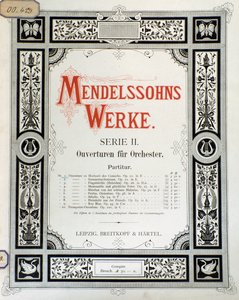 Borító Felix Mendelssohn "Ouverture Op. 10 for Orchestra" című partitúrájának (színes litó) alkotó: School German
