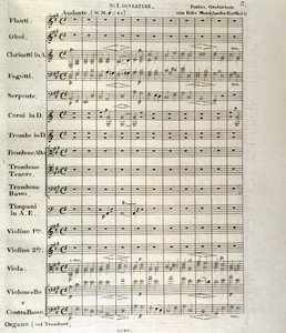 "Paulus" partitúrájának első oldala, op. 36, Felix Mendelssohn (litho) alkotó: School German