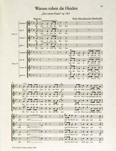 "Miért tombolnak a pogányok" második zsoltár, op.38, Felix Mendelssohn (litho) alkotó: School German