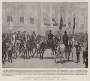 Magyarország millenniumi ünneplése Budapesten (litho) alkotó: School Hungarian