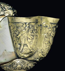 Szerelt nautilus csésze, Nagyszeben, 17. század közepe (kagyló és ezüst aranyozott) (3434804 részlet)