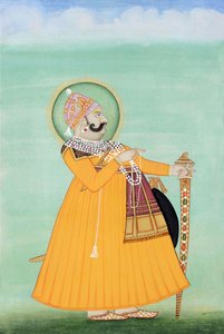 Maharadzsa Sawai Madho Singh miniatűr festménye, Jaipur alkotó: School Indian