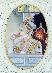 Aurangzeb mogul császár miniatűr festménye alkotó: School Indian