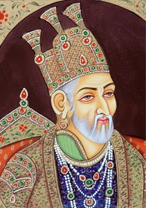 Bahadur Shah Zafar mogul császár miniatűr festménye alkotó: School Indian