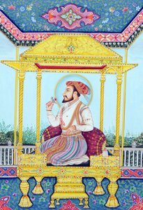 Shah Jahan mogul császár miniatűr festménye alkotó: School Indian