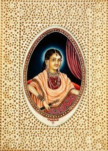 Mumtaz Mahal miniatűr festménye elefántcsontra alkotó: School Indian