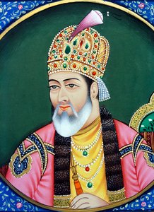 Shah Jahan mogul császár miniatűr festmény papírra alkotó: School Indian