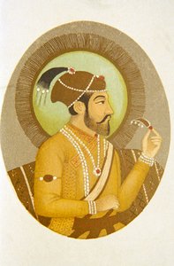 Aurangzeb mogul császár portréja, India alkotó: School Indian