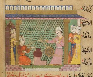 Ghiyath al-Din szultán felügyeli a gyógyszerek elkészítését a Ni