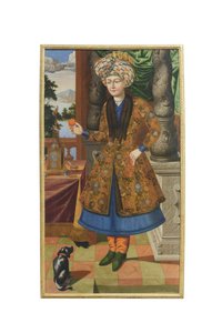Perzsa öltözetű férfi, ismeretlen művész, szafavida időszak (olaj, vászon) alkotó: School Iranian
