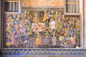 Frissen a Chehel Sotoun Palace-ban, Esfahanban, Iránban