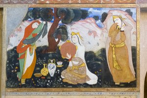 Frissen a Chehel Sotoun Palace-ban, Esfahanban, Iránban
