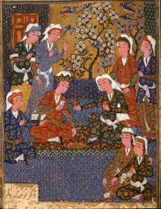 Iszlám művészet: „A király udvara” Egy szafavid stílusú kézirat első fóliója (1502-1722) (Irán) 1650 Kairó, Iszlám Művészeti Múzeum