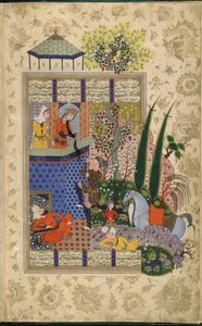 Jal Aat Rudaba erkélye, Shahnama B Firdausiból (Velam)