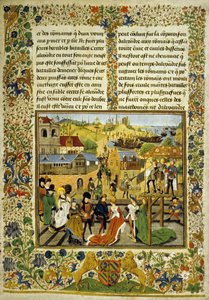 Ünnepség Tarente-ben, Jean Mansel „Les Histoires Romaine” című illusztrációjának másolata (tinta és szín pergamenten) alkotó: School Italian