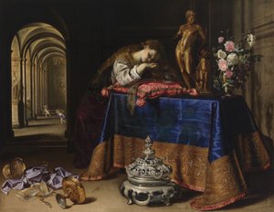 A bűnbánat allegóriája (olaj, vászon) alkotó: School Italian