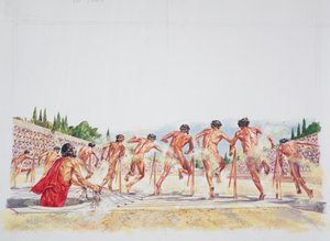 Ókori Athén - a stadion rekonstrukciója (színes litó) alkotó: School Italian