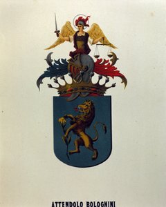 A milánói Attendolo Bolognini család címere "sárkány" oroszlánnal. alkotó: School Italian