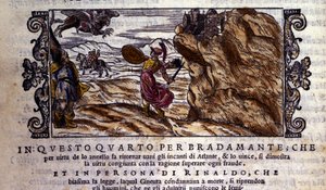 Bradamante letépi Brunel elbűvölő gyűrűjét, aminek köszönhetően lerombolja Atlantisz erejét, és átadja Rogert (Ruggero, Ruggiero), Ludovico Ariosto (1474 - 1533) „Orlando Furioso” (A dühöngő Roland) lovagkölteményének jelenetét. „Arioste, I. ének alkotó: School Italian