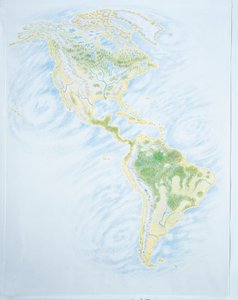 Amerika fizikai térképe (színes litó) alkotó: School Italian