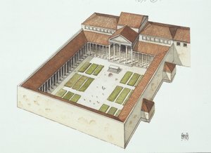 Titus Flavius Vespasianus által épített rekonstruált fórum (színes litó) alkotó: School Italian