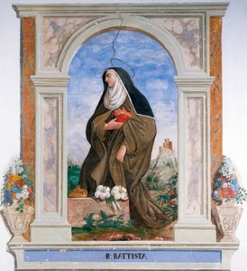 Camilla Battista da Varano (1458-1524) Anonymous freskó ábrázolása. Camerino, Santa Chiara kolostor, Olaszország alkotó: School Italian