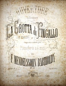 Pontszám a „La Grotta di Fingallo”-hoz, Felix Mendelssohn (litho) alkotó: School Italian