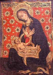 Szűz és gyermek, valószínűleg a 16. század végén (panel) alkotó: School Italian