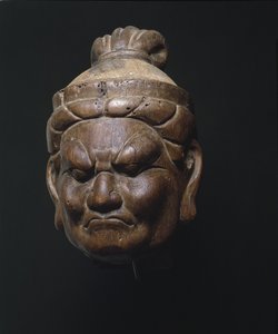 Egy mennyei király feje, Lokapala, késő Heian-korszak (fa) alkotó: Japanese School