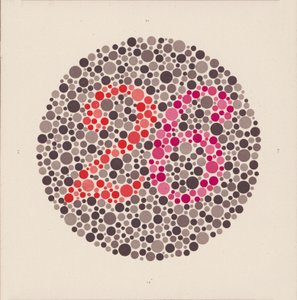 Ishihara színteszt a színvakság kimutatására. (színes litho)