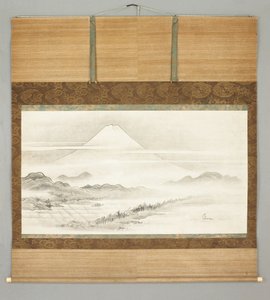 Kakemono, a Fuji-hegy tája alkotó: Japanese School