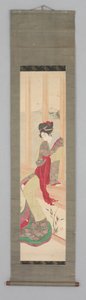 Nő az ablakon ülő ülésen (Kakemono) alkotó: Japanese School