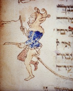 Egy udvari bolond. 13. századi zsidó kézirat. Biblioteca Palatina, Parma.