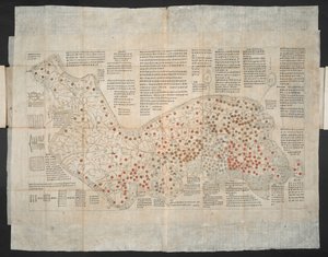 Haejwa chondo – a Koreai-félsziget eredetileg 1820 körül készült térképe (színes metszet)