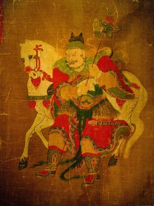 A pokol hírnöke lóval, festmény kendertekercsre, Joseon-korszak, Kree. Szöuli Nemzeti Múzeum, Koreai Köztársaság