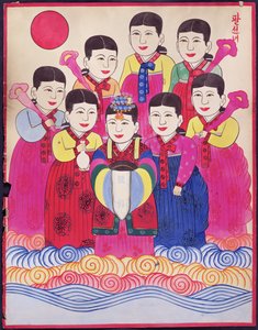 Pal Seonnyeo (természetes pigment, papír)