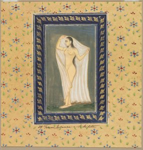 Hölgy egy fürdő után alkotó: School Mughal
