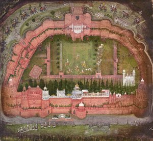 The Red Fort, Agra, Johnson Album VII No.1, 11. szám, 1750 körül (guache papíron)