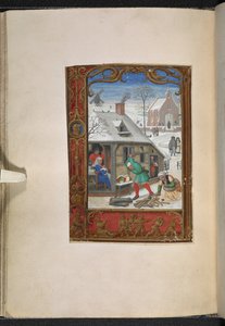Adja hozzá az MS 24098 f.18v naptár oldalát januárra, Órakönyv, Róma használata (a "Golf Book") c.1540 (vellum) alkotó: School Netherlandish