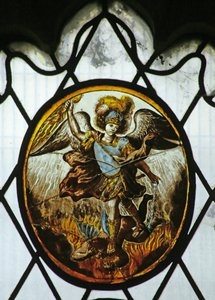 Roundel: Szent Mihály (ólomüveg) alkotó: School Netherlandish