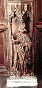 Szent Gergely, a négy latin egyházatya egyike (fa) alkotó: School Netherlandish